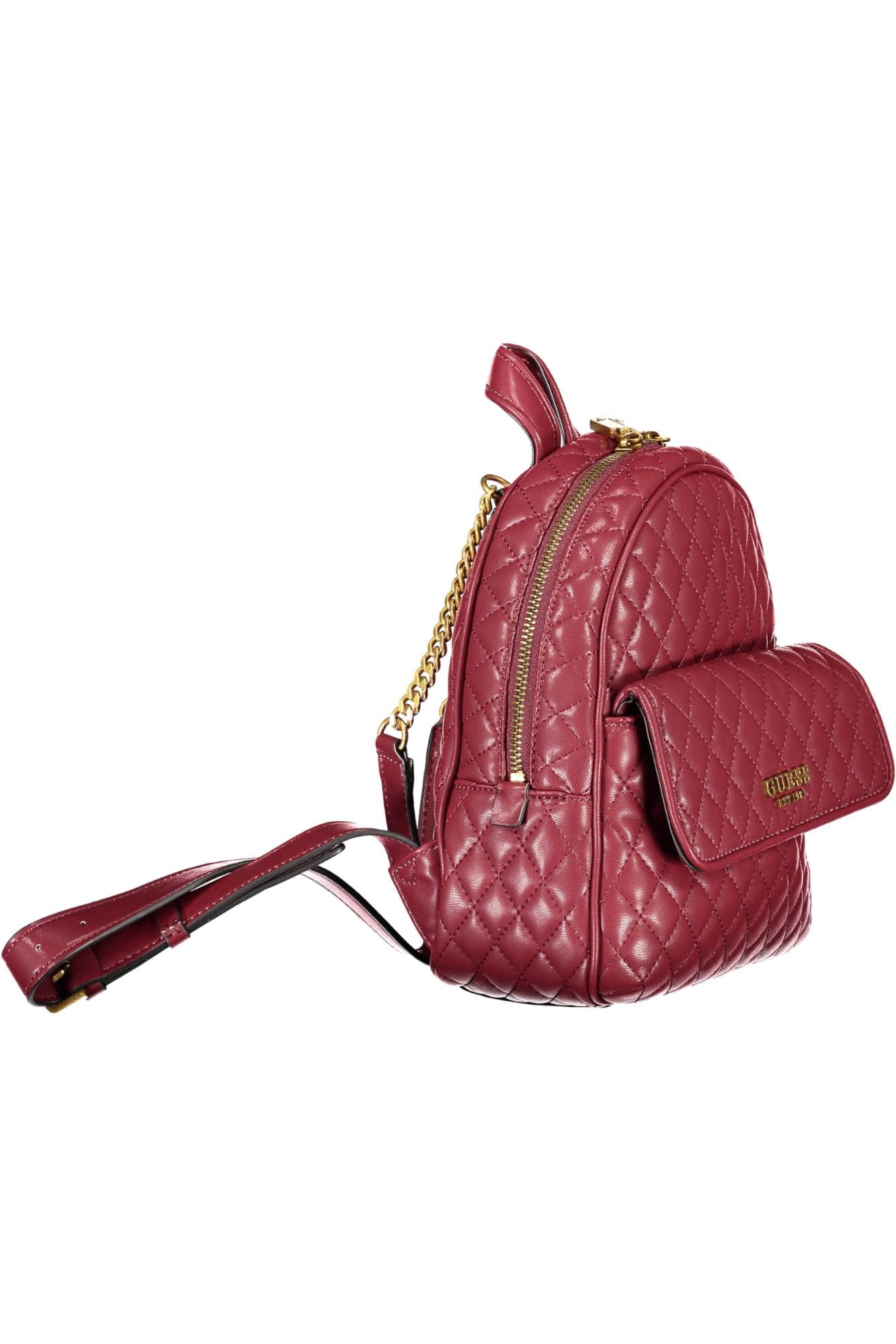 Purple Polyurethane Women Backpack