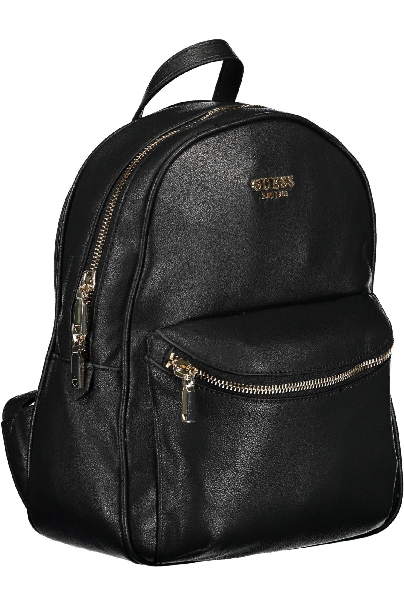 Black Polyurethane Women Backpack