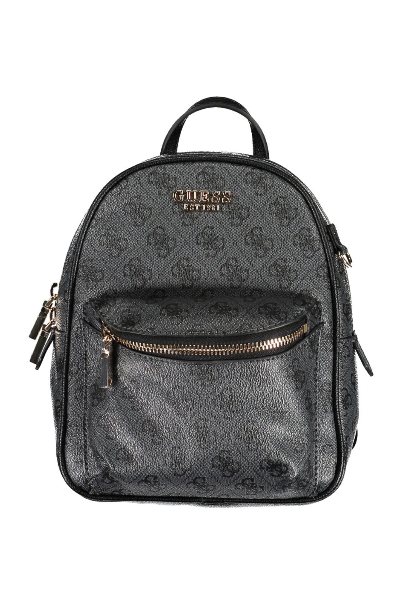 Black Polyurethane Women Backpack