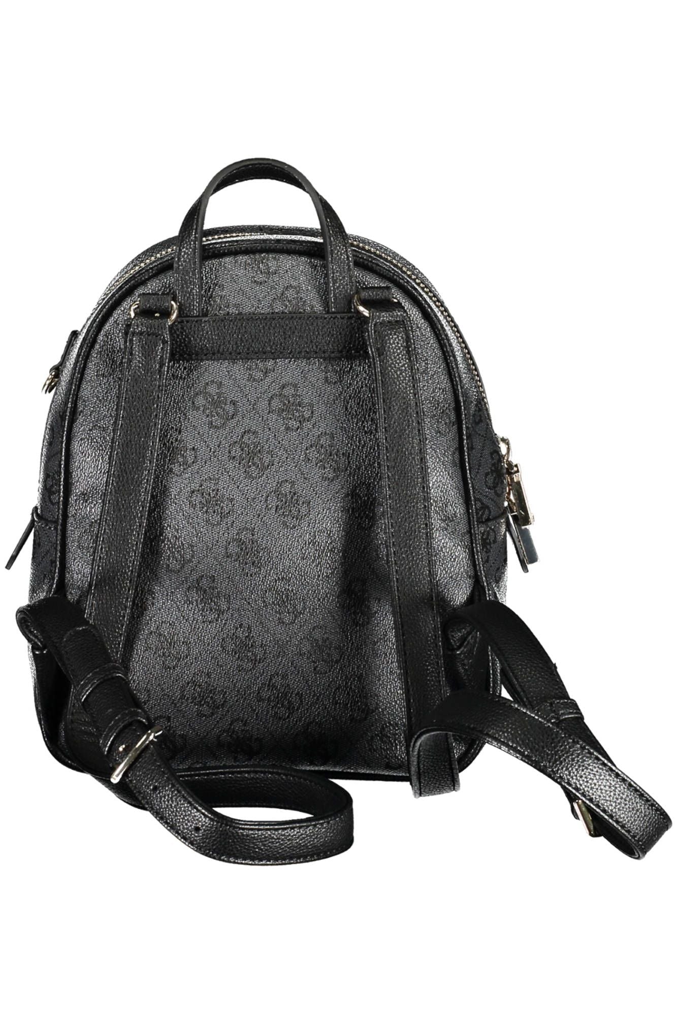 Black Polyurethane Women Backpack