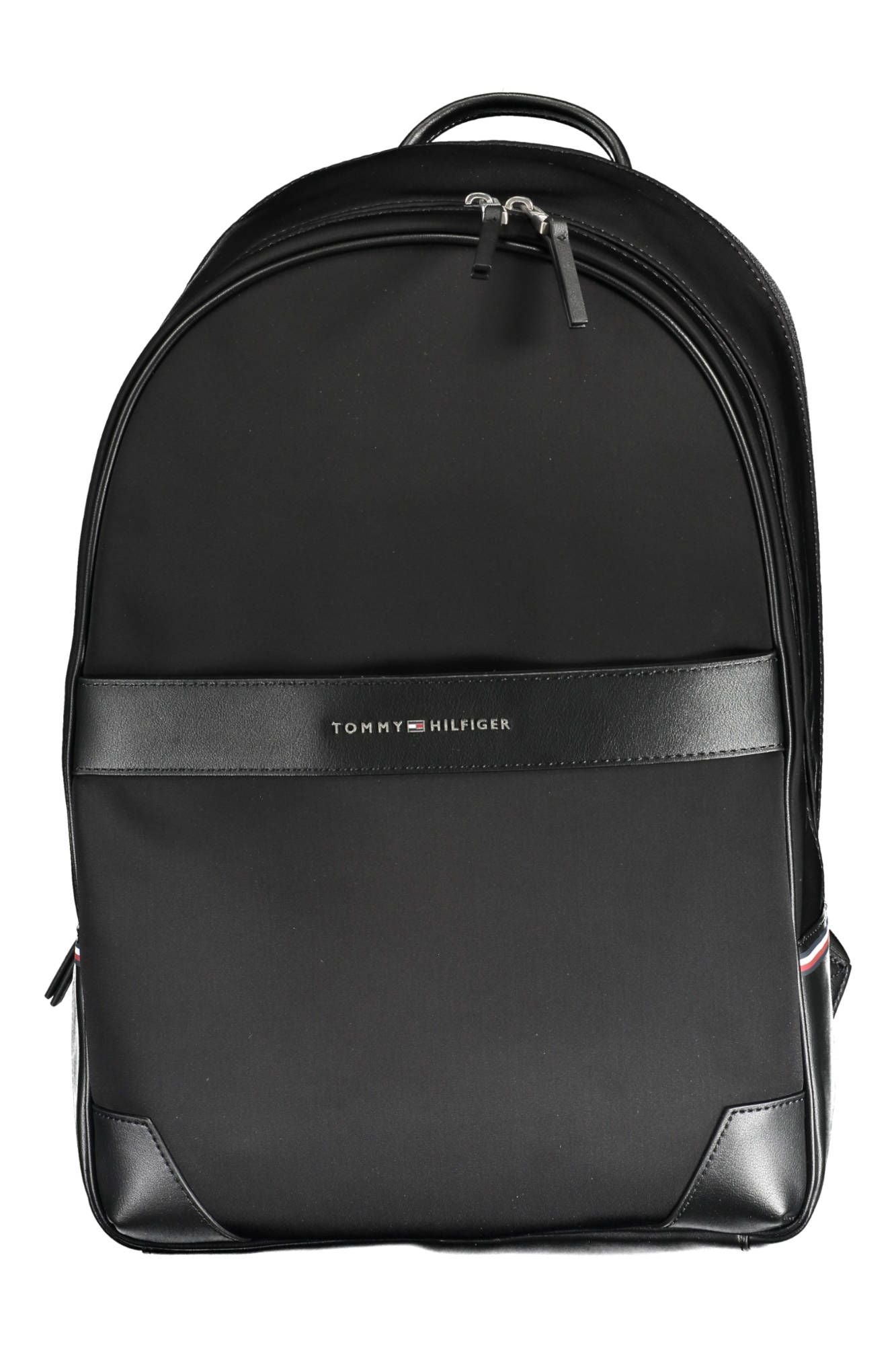 Black Polyester Men Backpack
