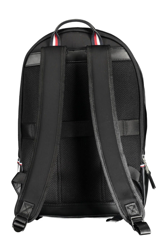 Black Polyester Men Backpack