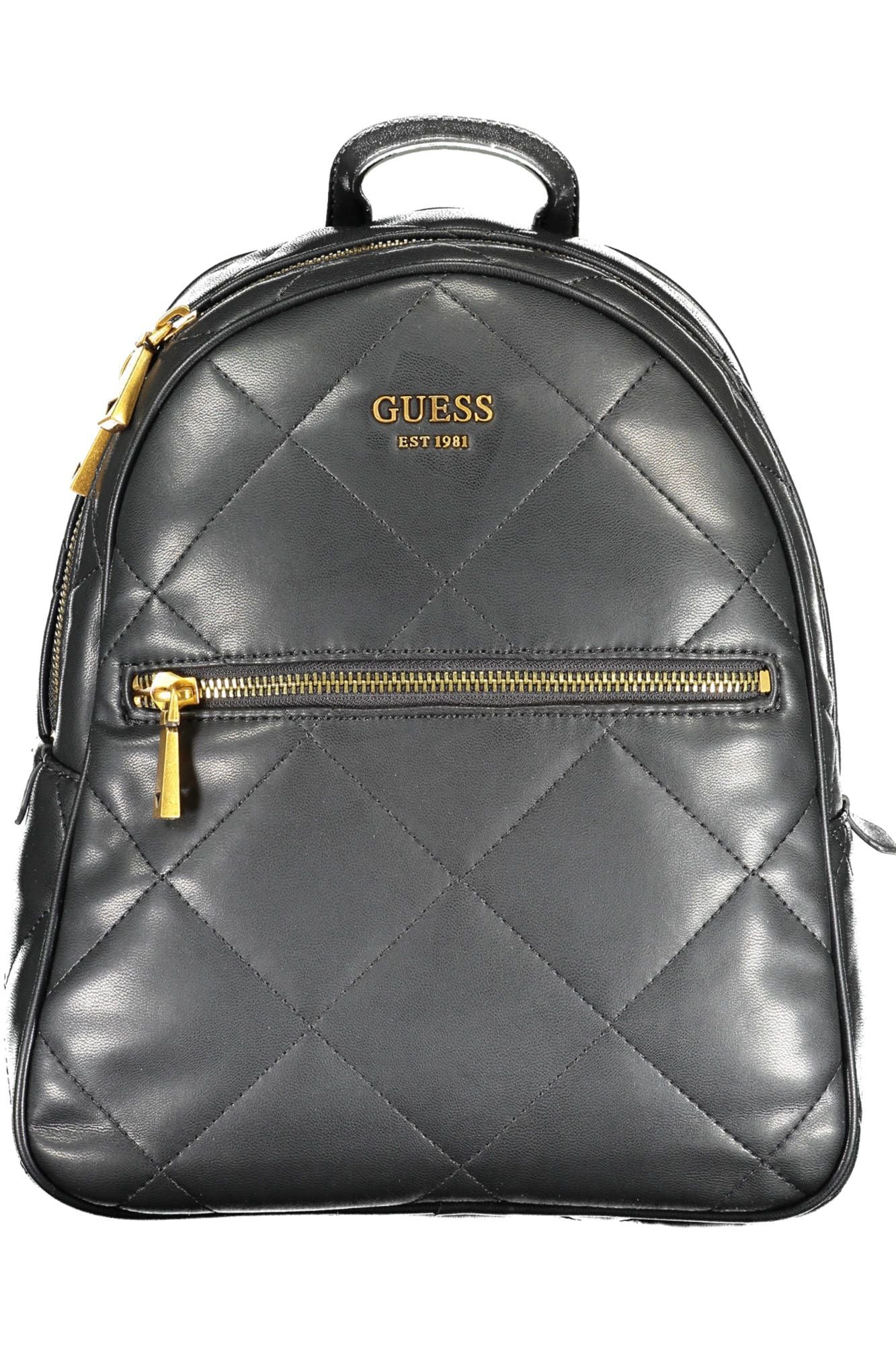 Black Polyurethane Women Backpack