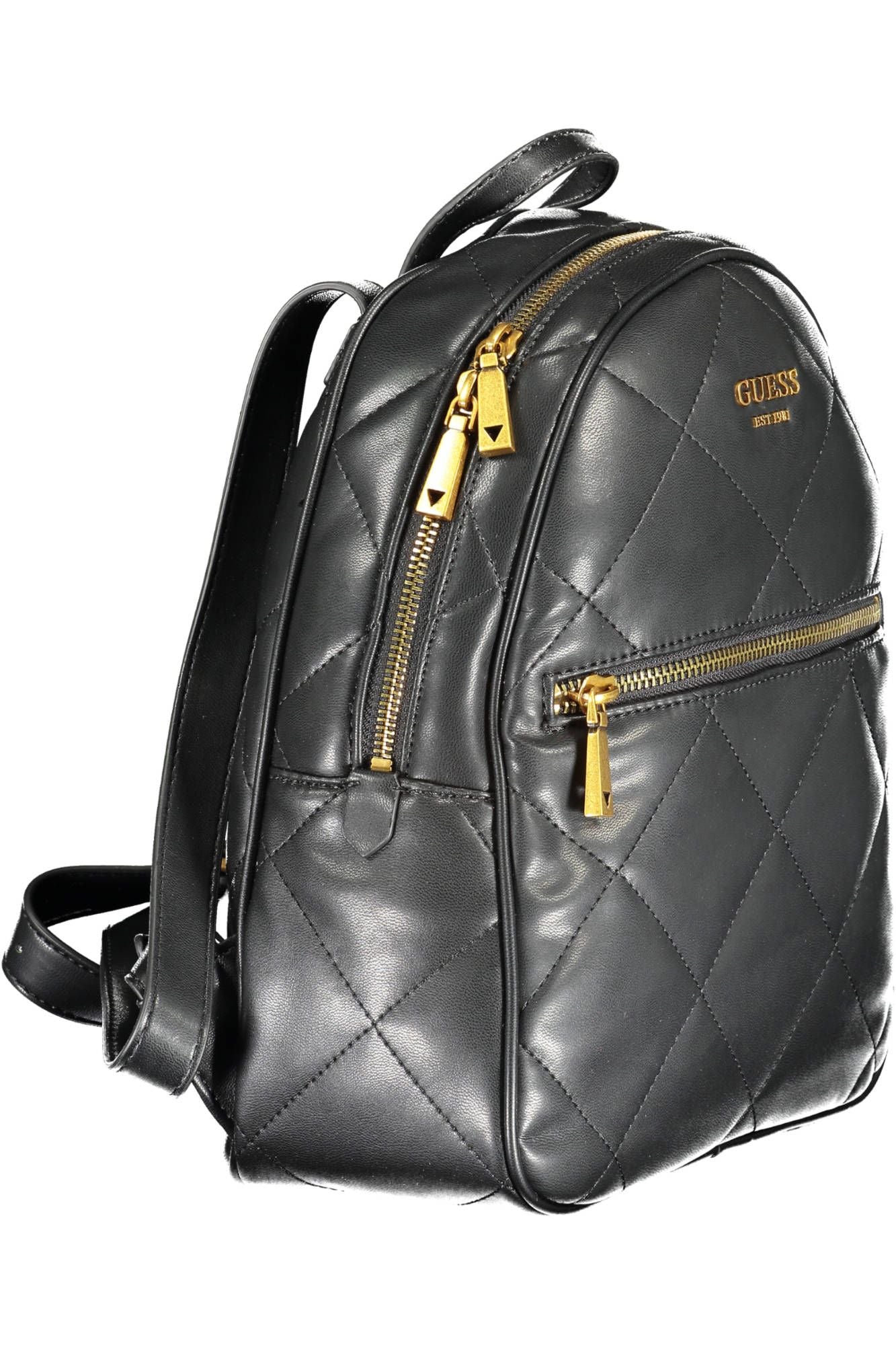 Black Polyurethane Women Backpack