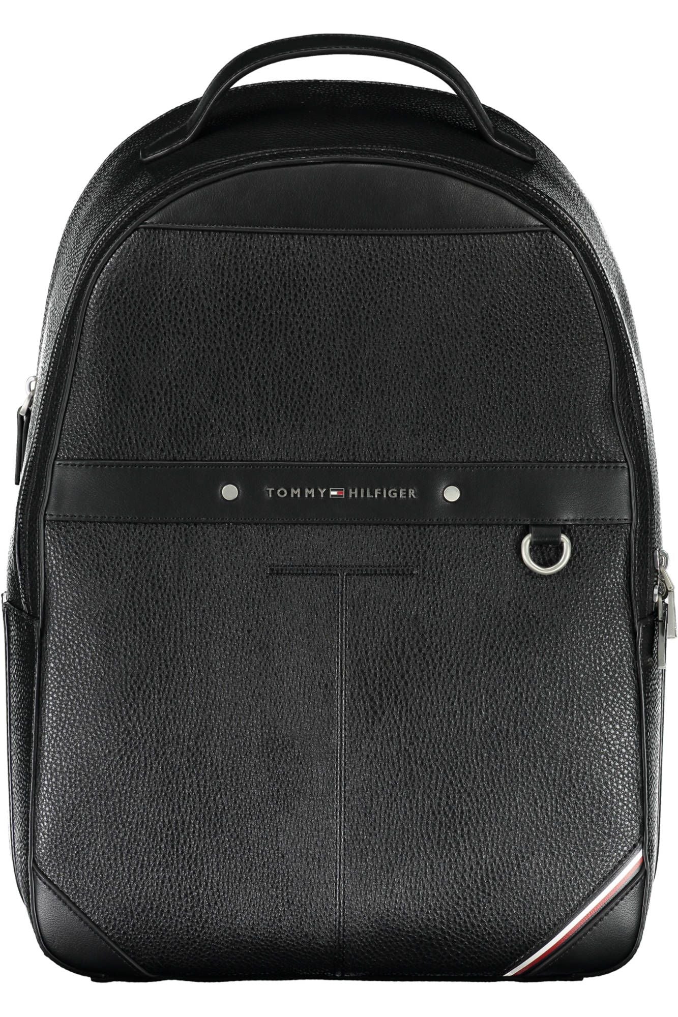 Black Polyurethane Men Backpack