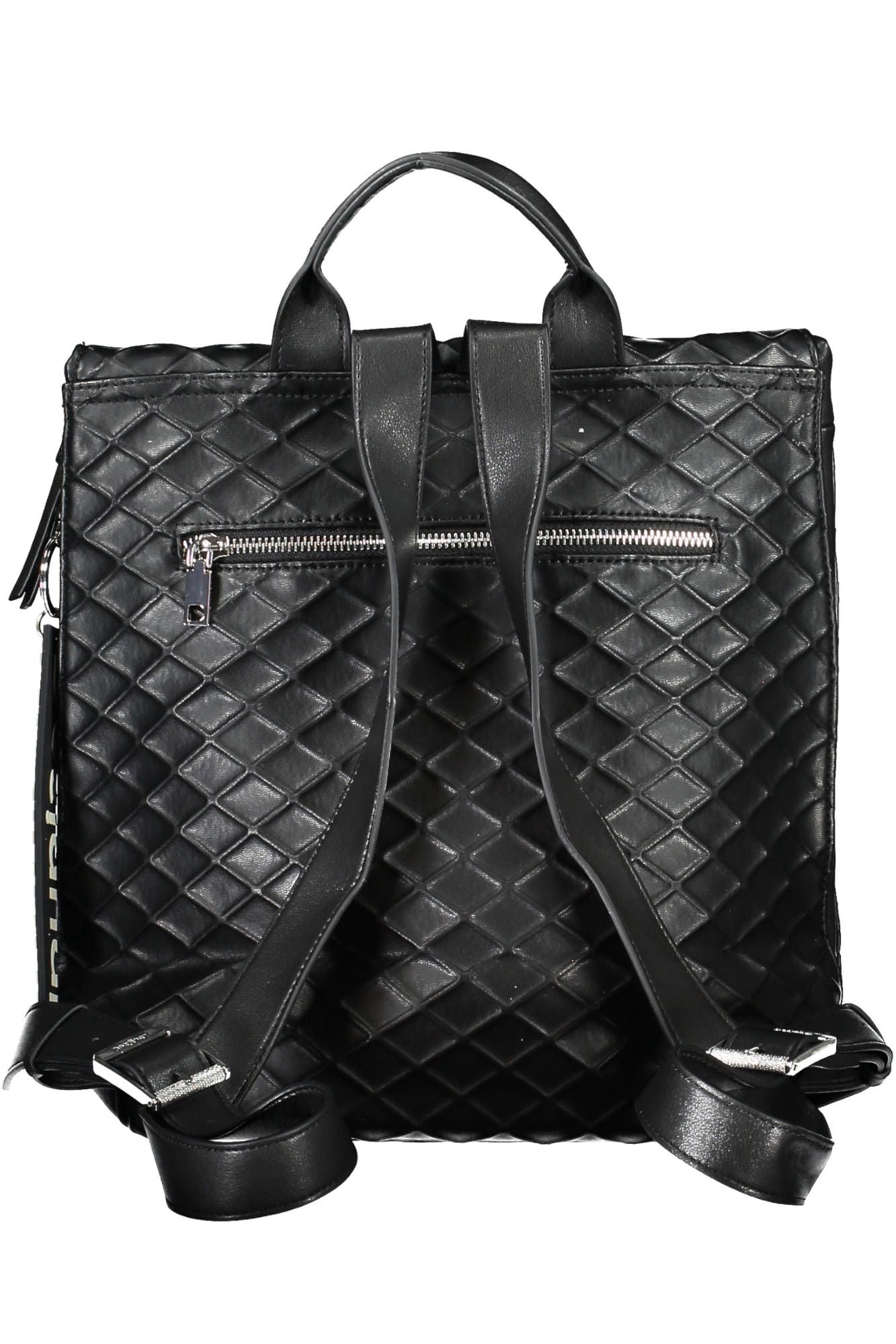 Black Polyurethane Women Backpack