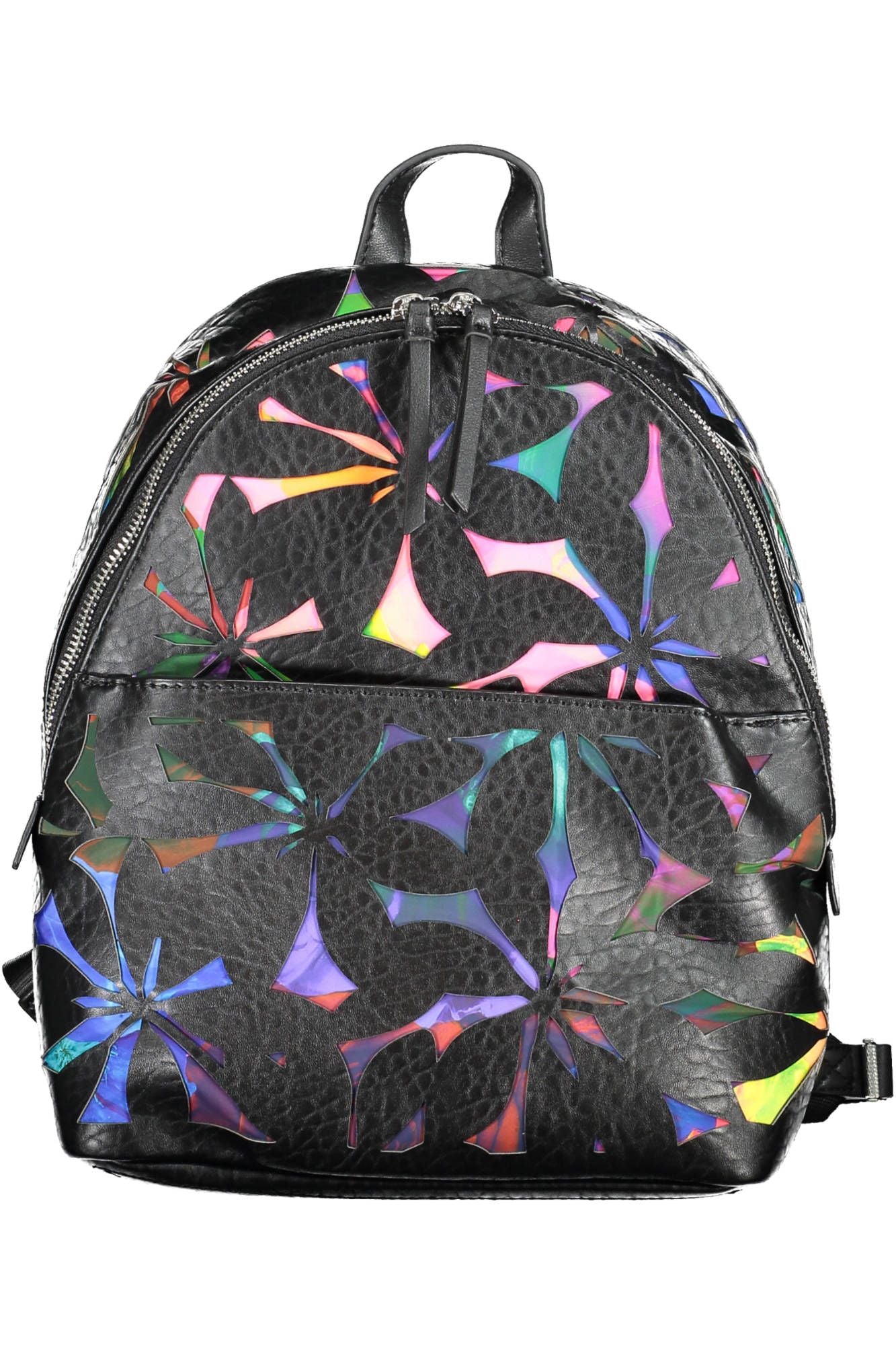 Black Polyurethane Women Backpack