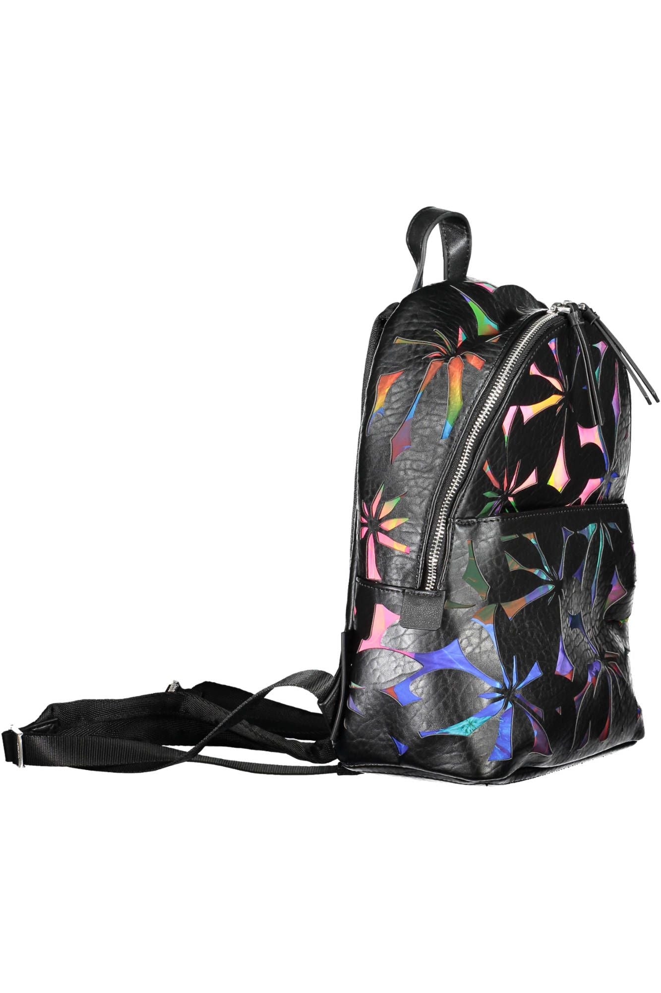 Black Polyurethane Women Backpack