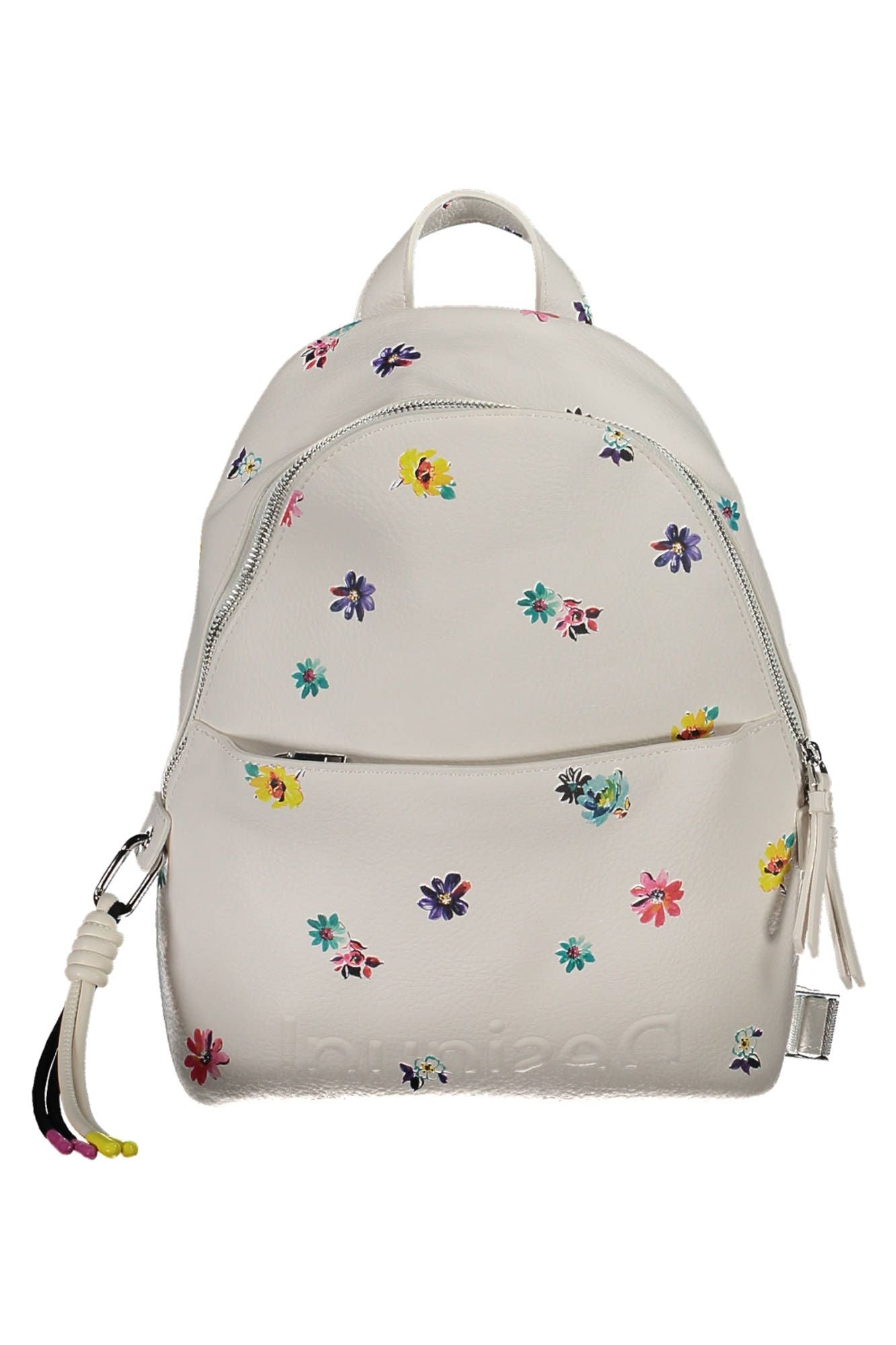 White Polyurethane Women Backpack