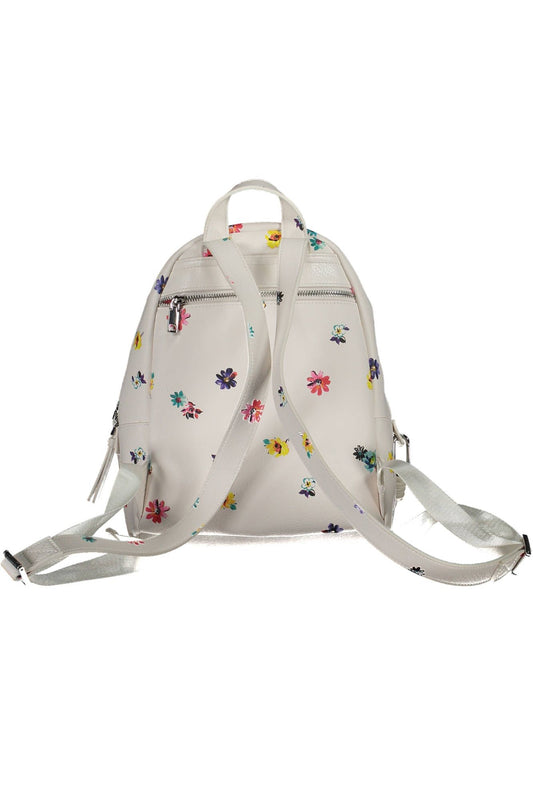 White Polyurethane Women Backpack