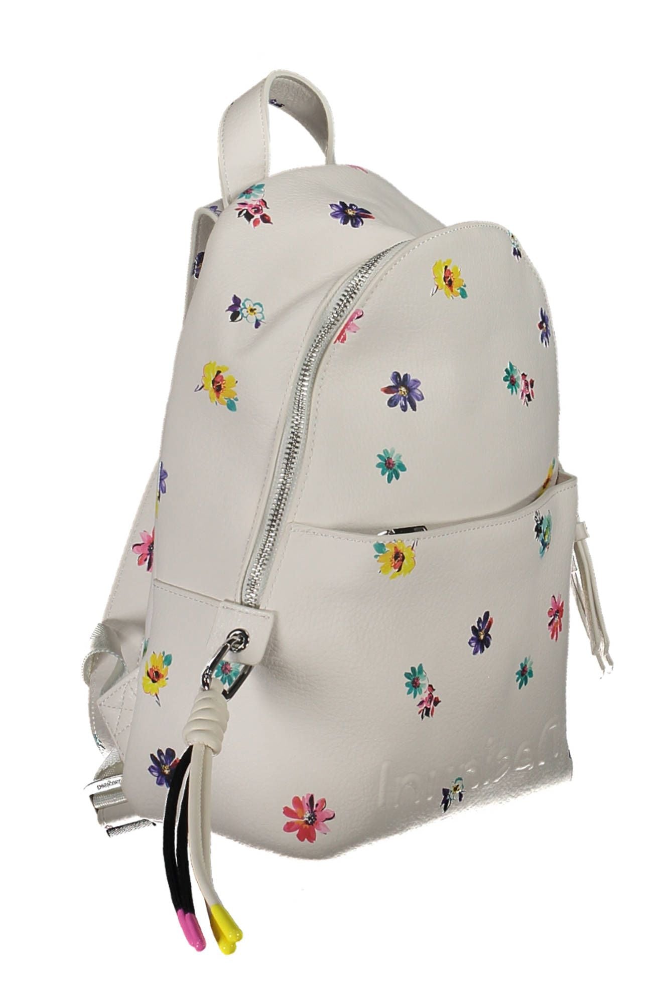 White Polyurethane Women Backpack