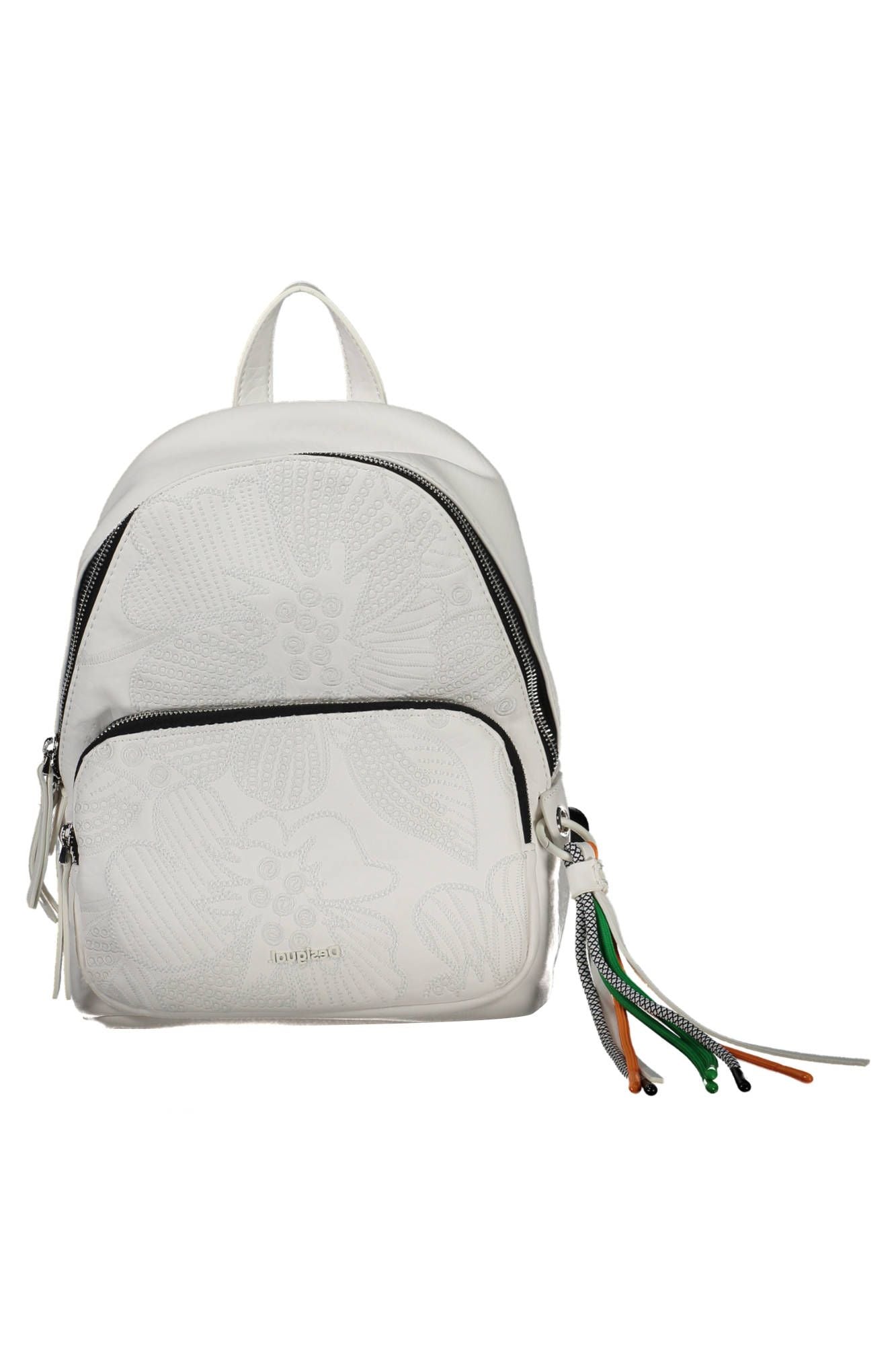 White Polyurethane Women Backpack