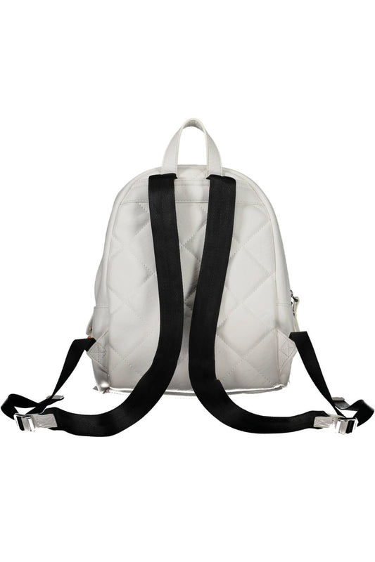 White Polyurethane Women Backpack