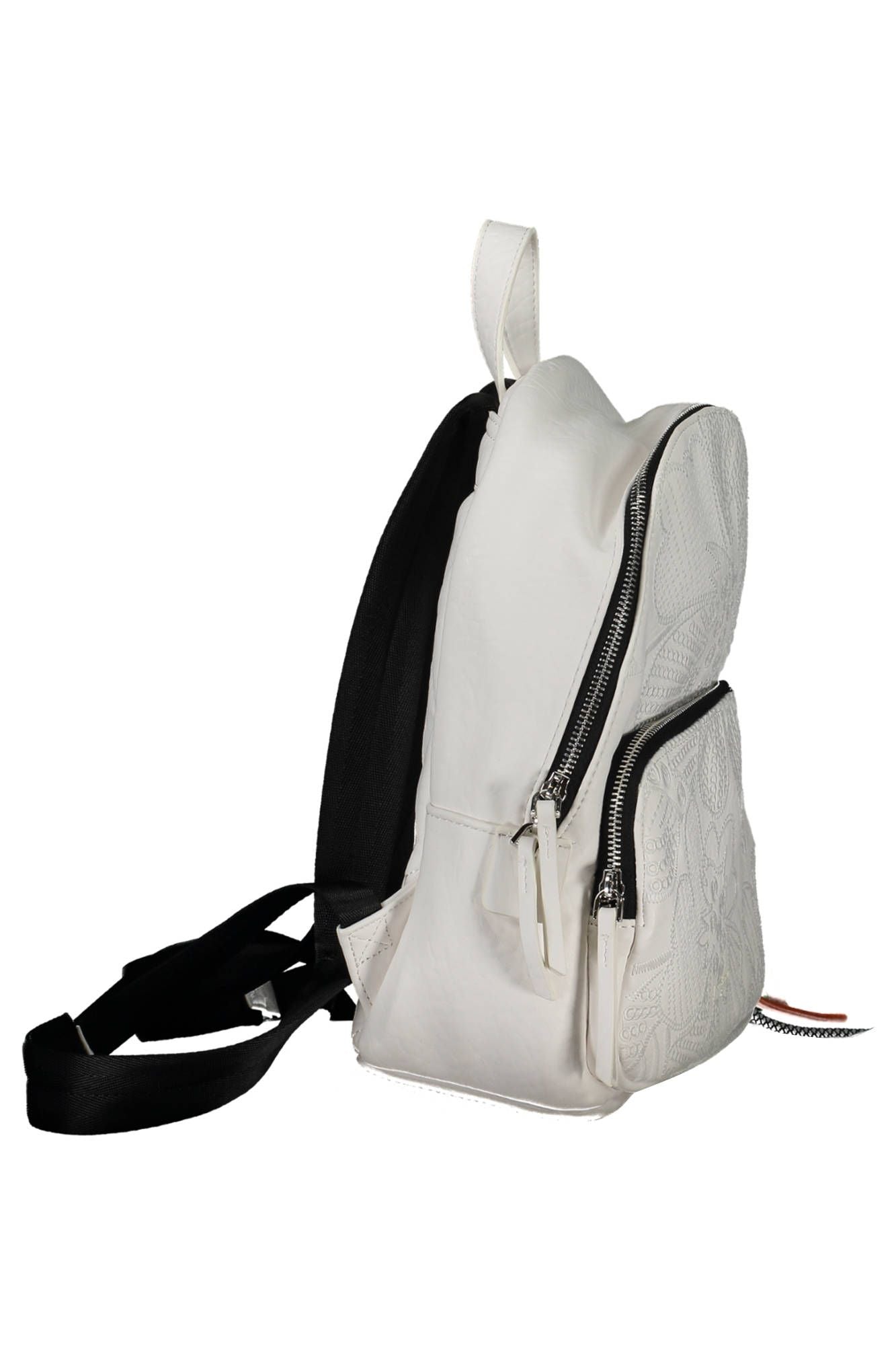 White Polyurethane Women Backpack