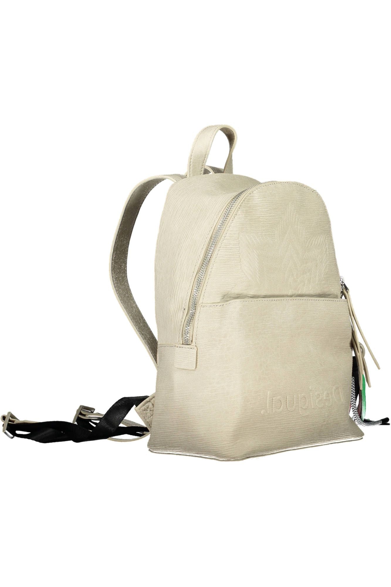 White Polyurethane Women Backpack