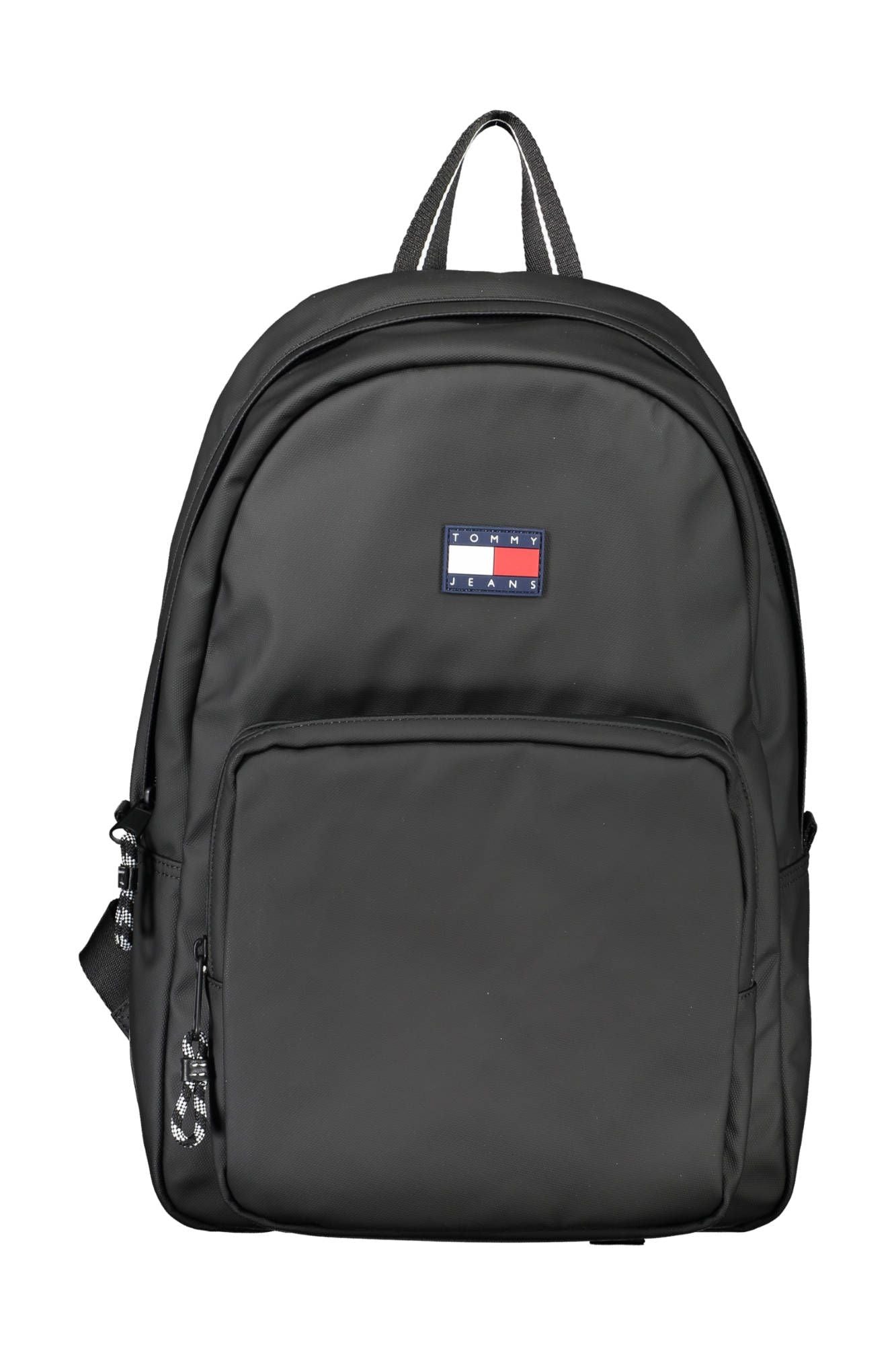 Black Polyester Men Backpack