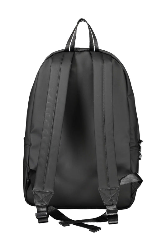 Black Polyester Men Backpack