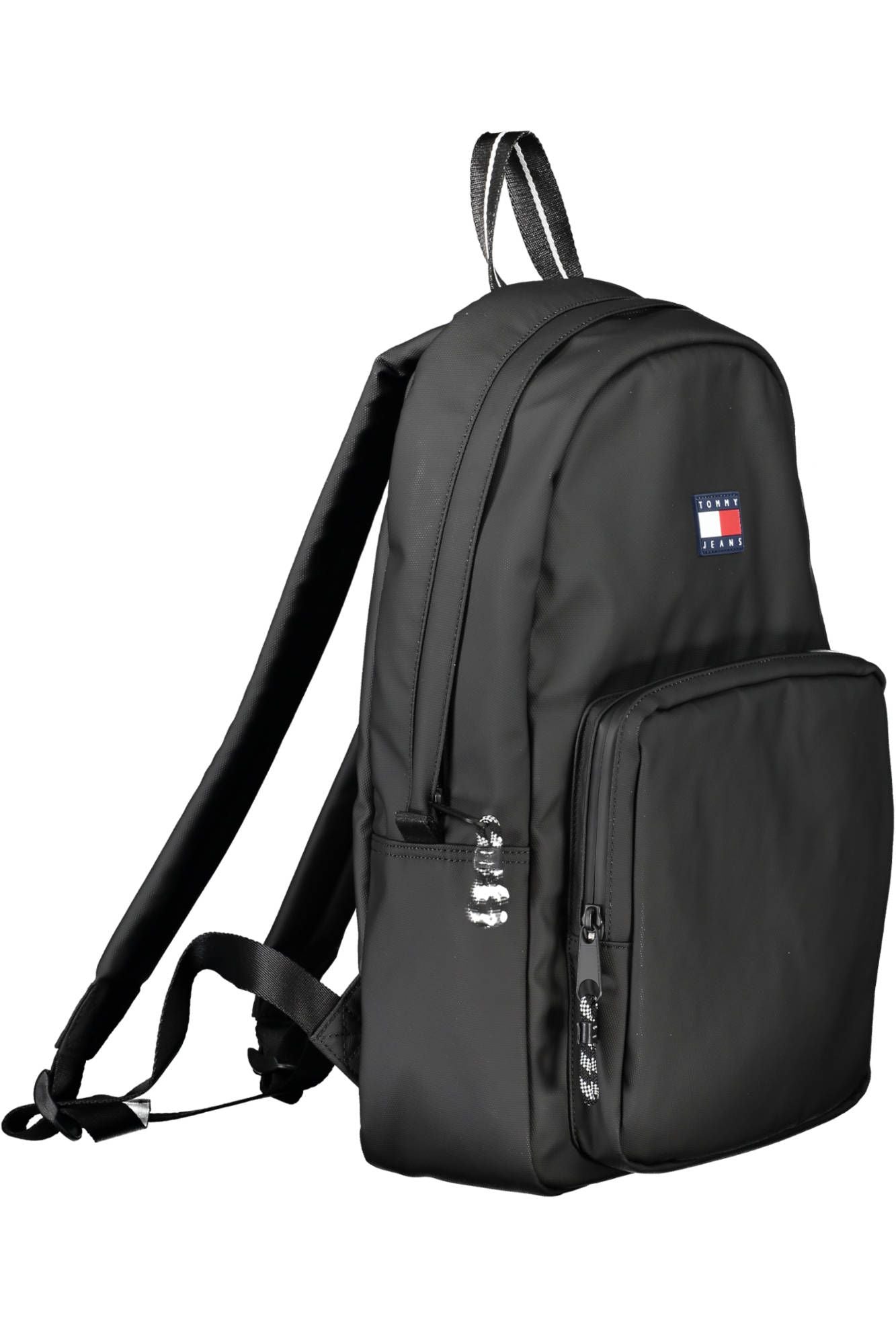 Black Polyester Men Backpack