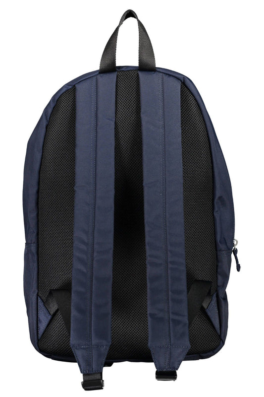 Blue Recycled Polyester Men Backpack