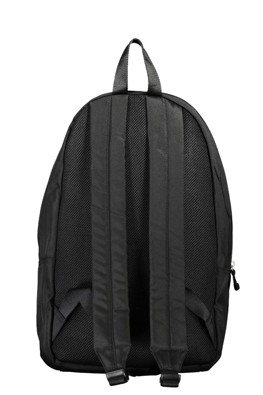 Black Recycled Polyester Men Backpack