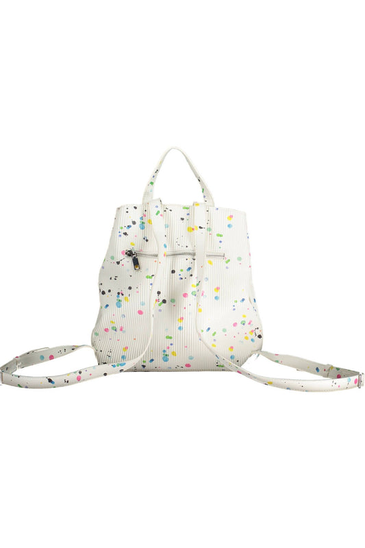White Polyurethane Women Backpack