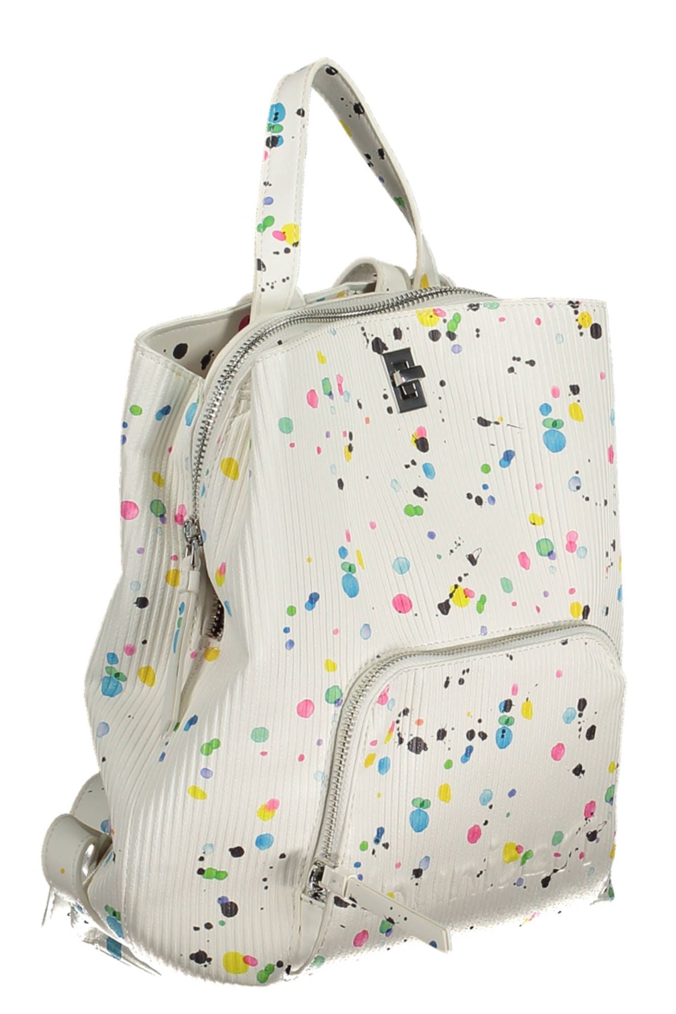 White Polyurethane Women Backpack