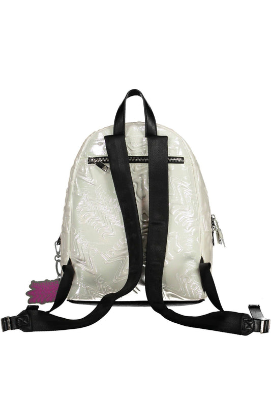 White Polyurethane Women Backpack