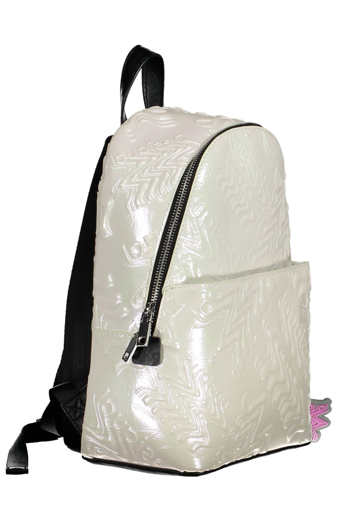 White Polyurethane Women Backpack
