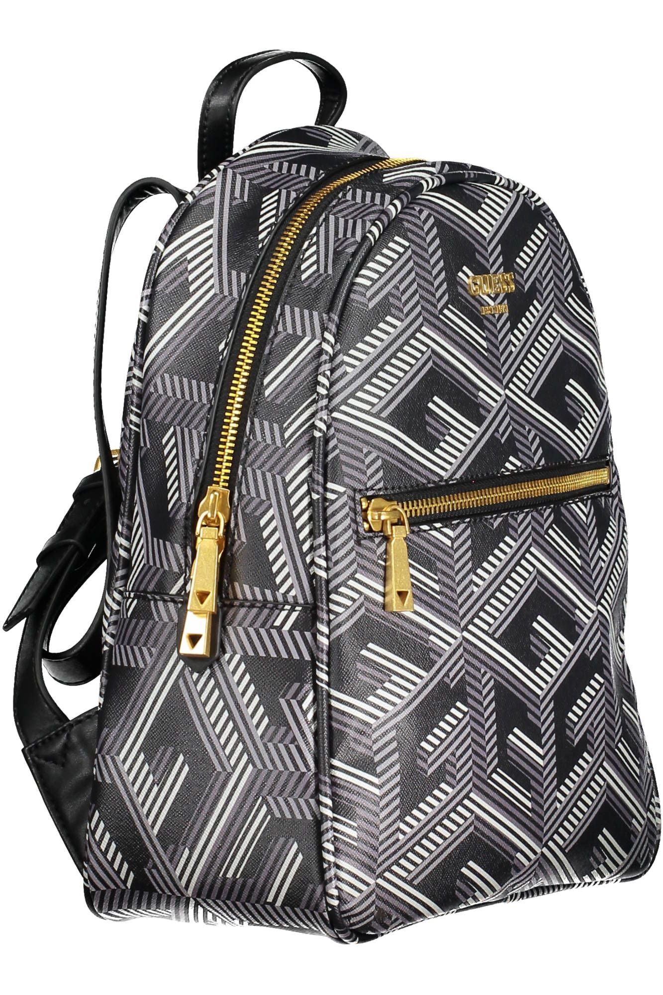 Black Polyurethane Women Backpack