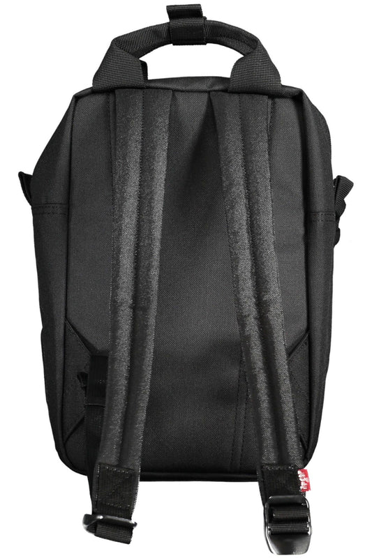 Black Polyester Men Backpack