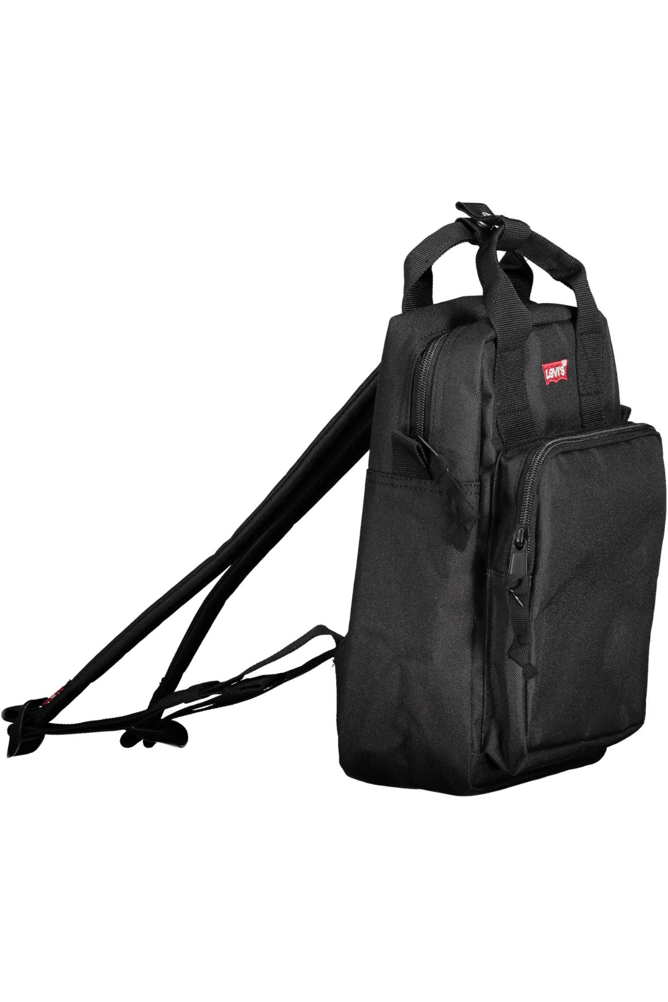 Black Polyester Men Backpack