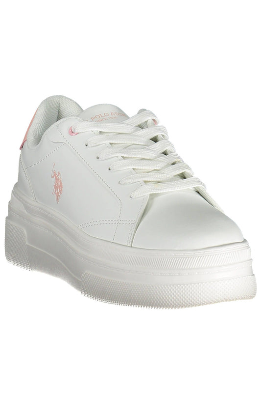White Polyester Women Sneaker