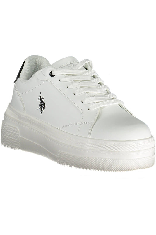 White Polyester Women Sneaker