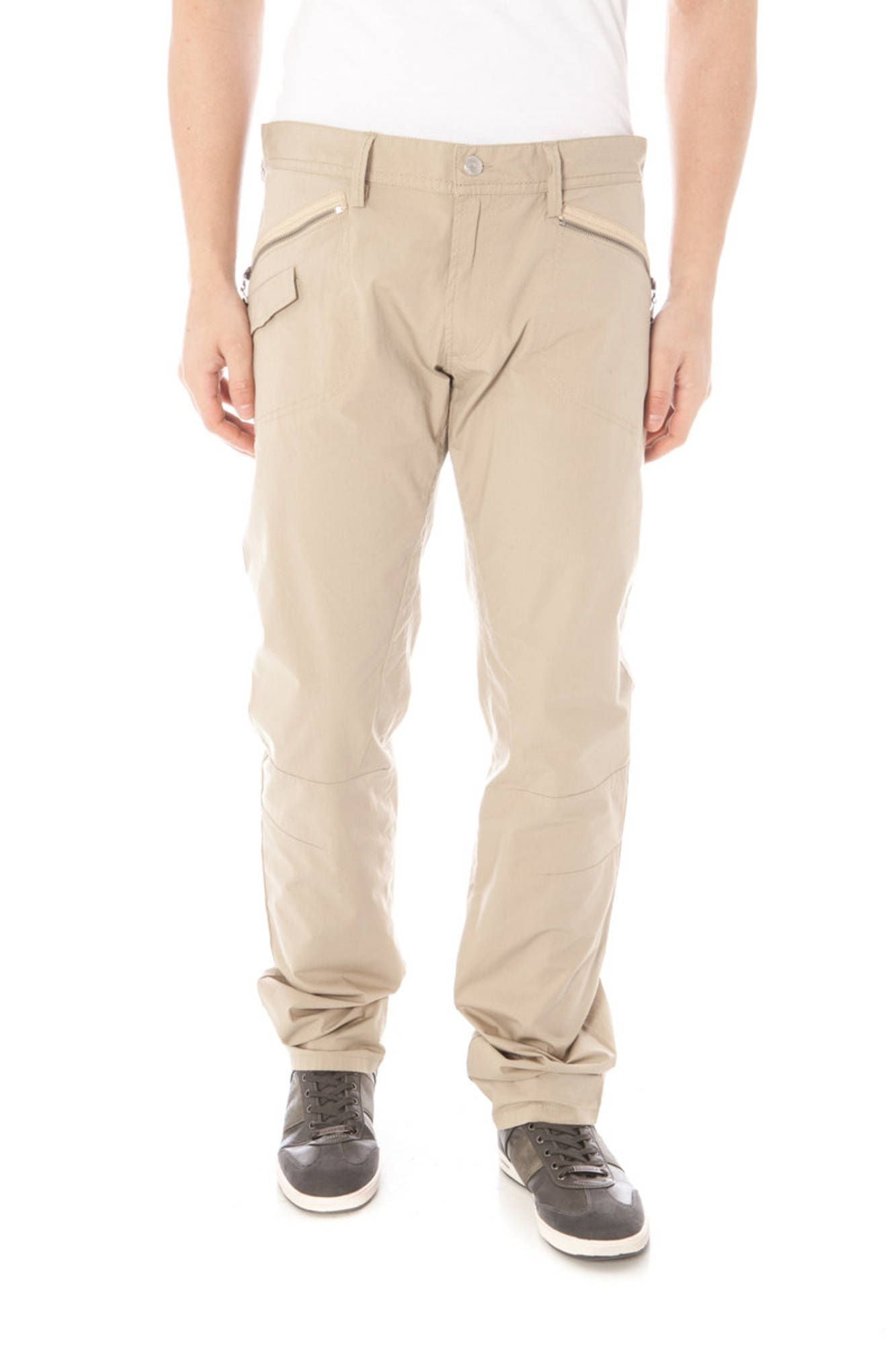 Beige Cotton Men Pant