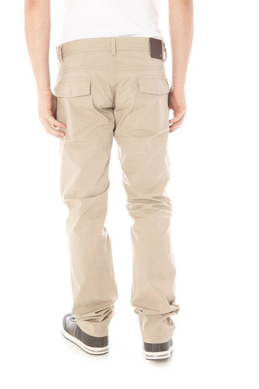 Beige Cotton Men Pant