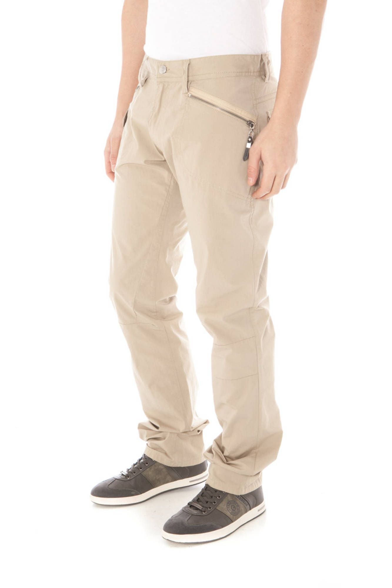 Beige Cotton Men Pant