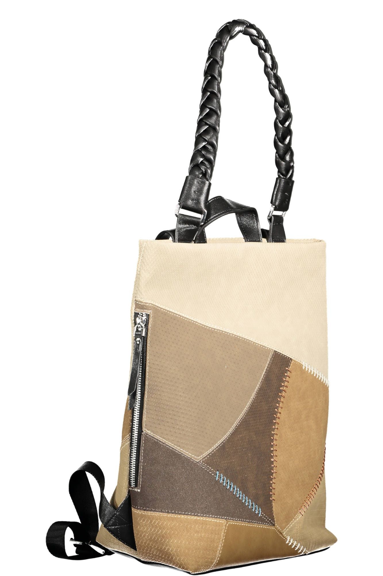 Beige Polyurethane Women Backpack