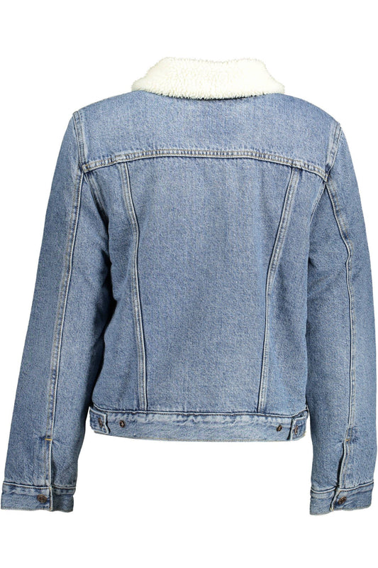Light Blue Cotton Women Jacket