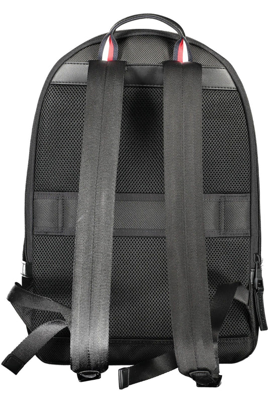 Black Polyester Men Backpack
