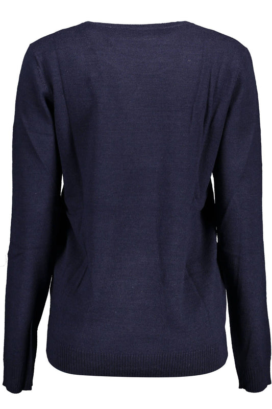 Blue Acrylic Women Sweater