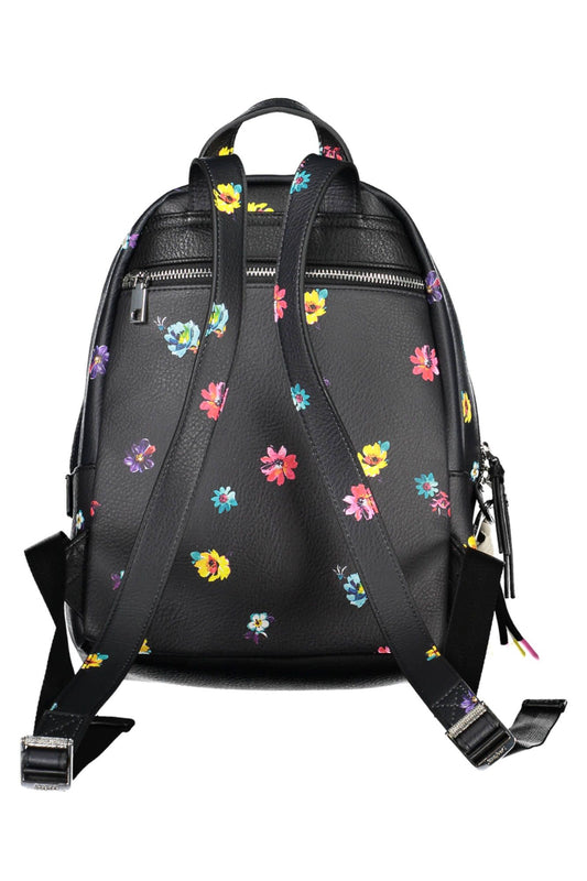 Black Polyurethane Women Backpack