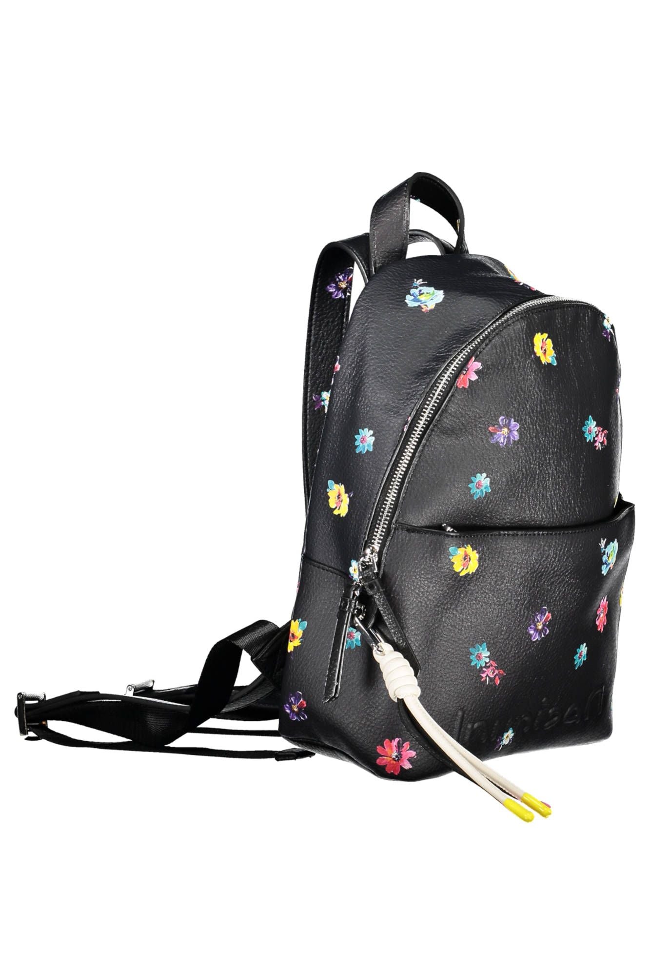 Black Polyurethane Women Backpack