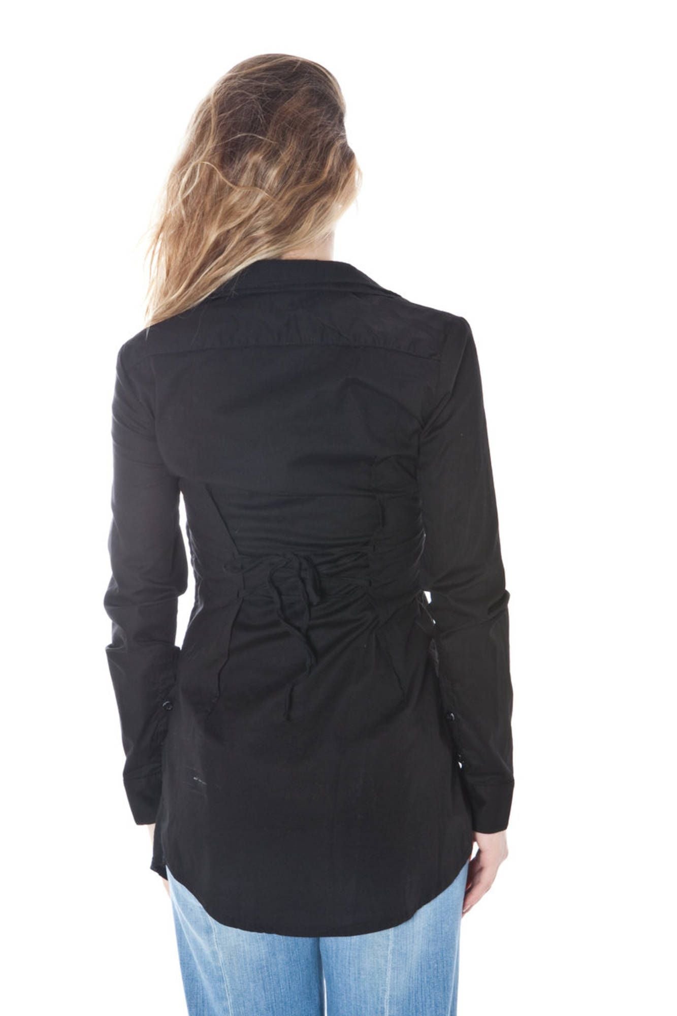 Black Cotton Women Shirt