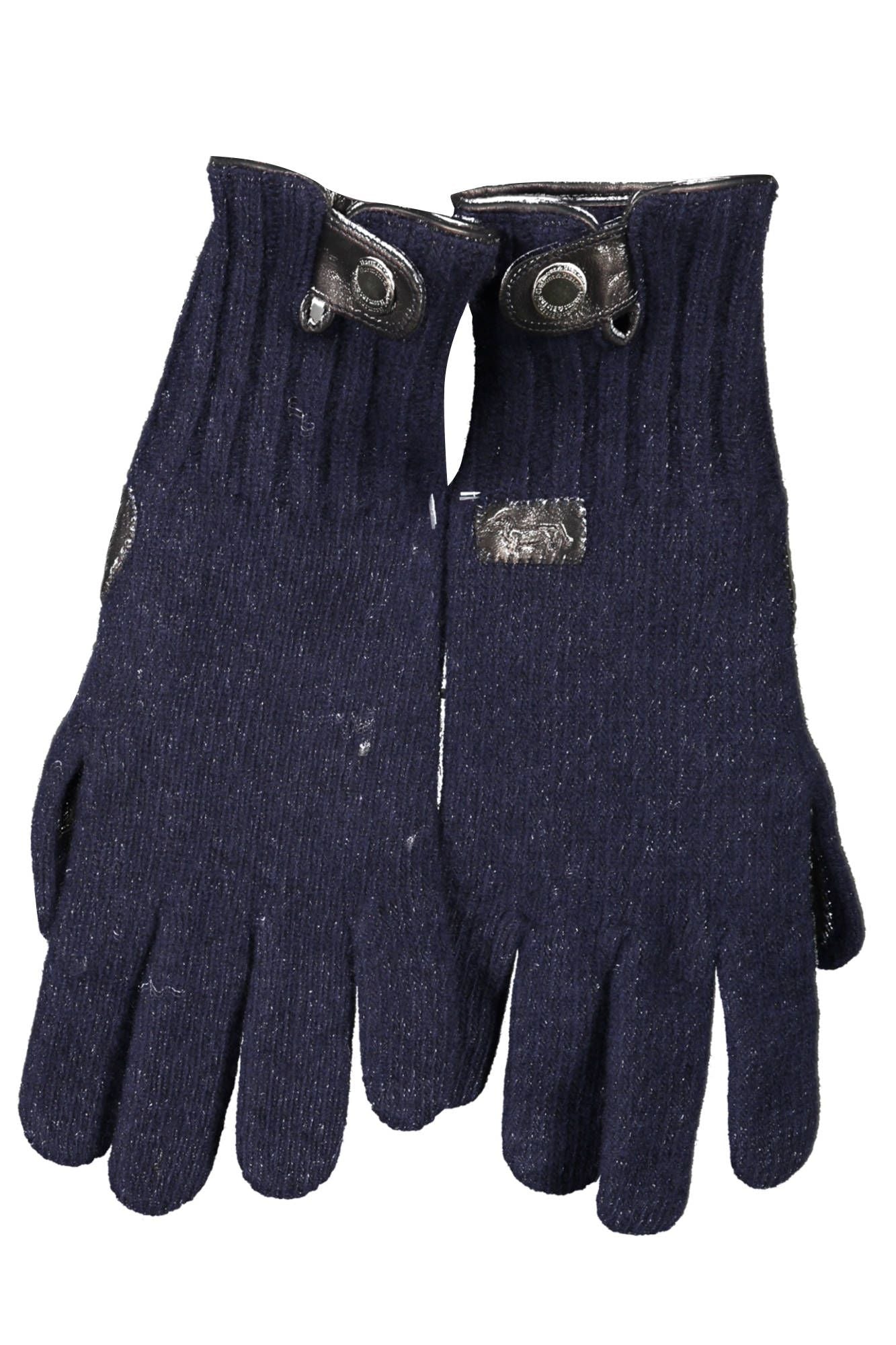 Blue Wool Men Glove