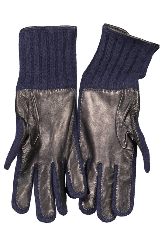 Blue Wool Men Glove