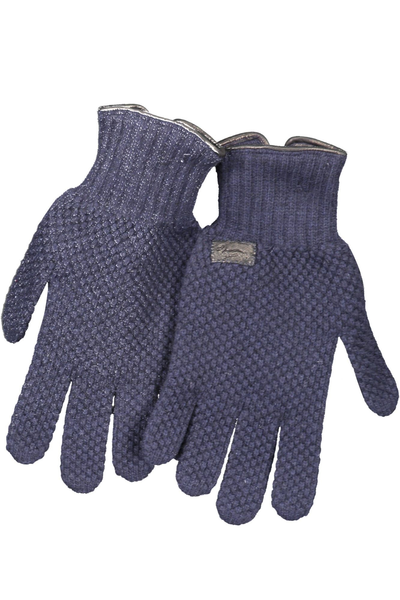 Blue Wool Men Glove