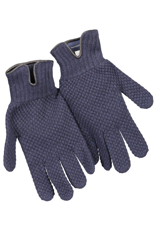 Blue Wool Men Glove