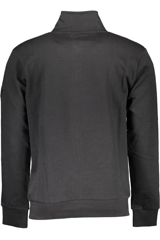 Black Cotton Men Sweater