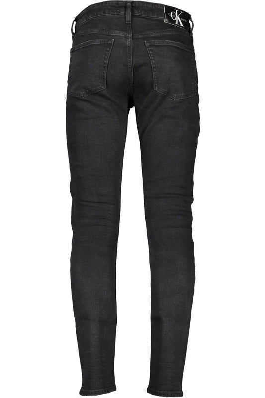 Black Cotton Men Slim Jean