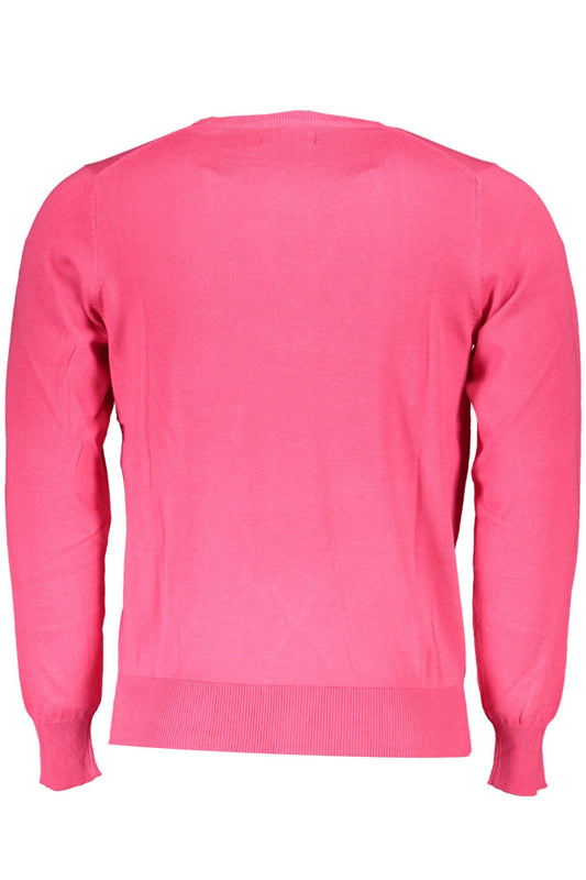 Pink Cotton Men Sweater